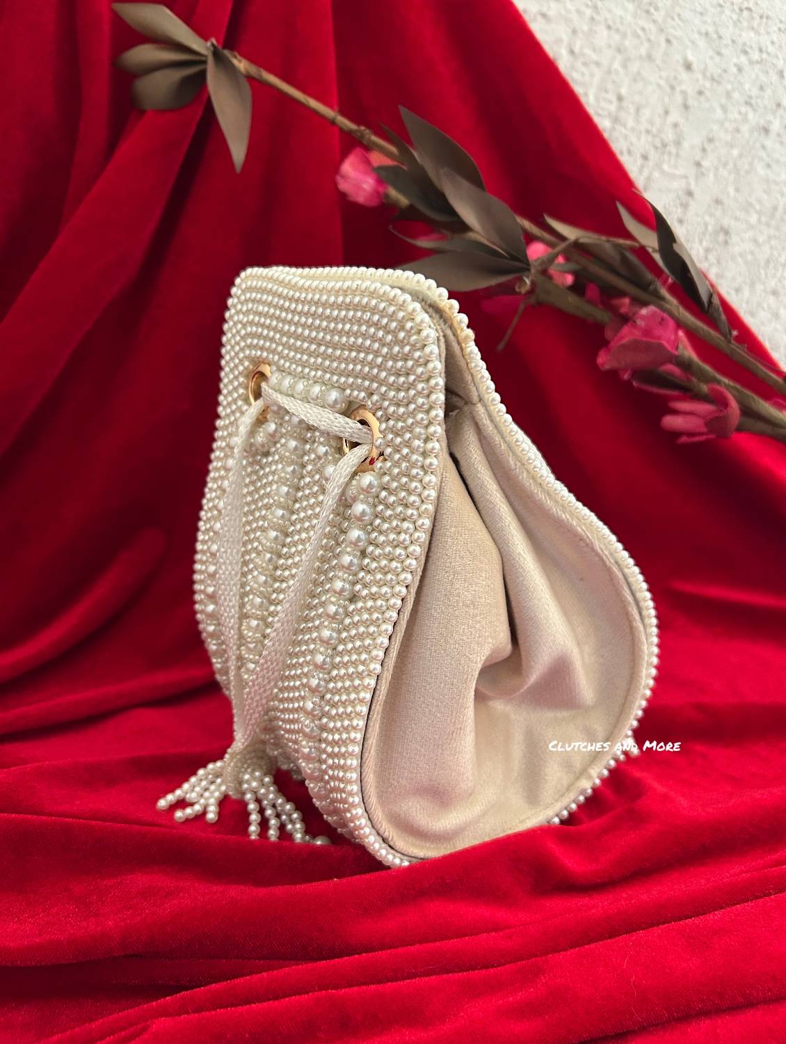 Pearl Droplet Bag White