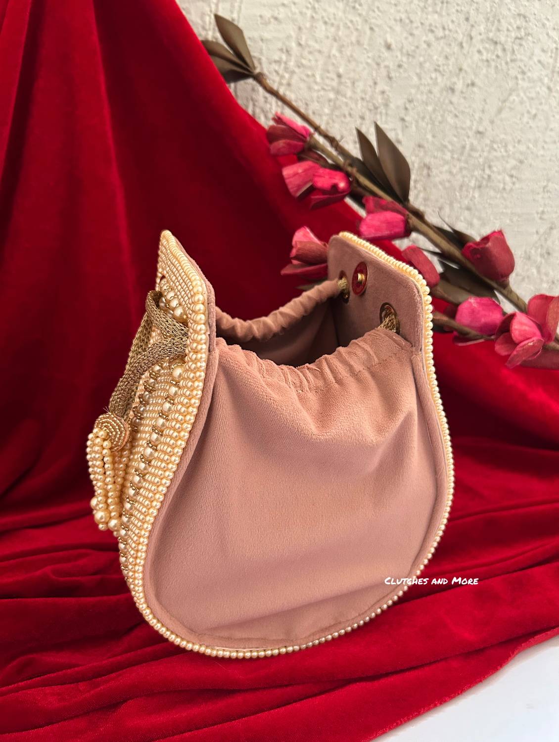 Pearl Droplet Bag Rose Gold
