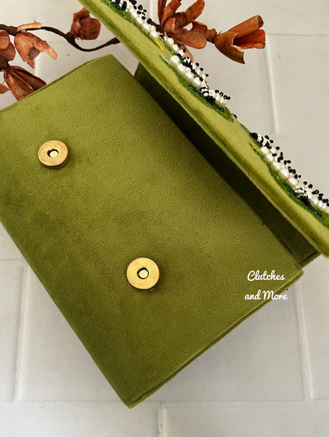 Green Butterfly Flap Bag