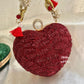 Love Affair Heart Clutch Maroon