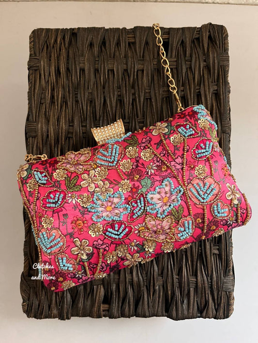 Floral Printed Pop Clutch