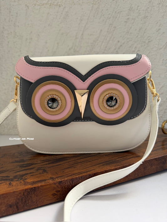 Owl Crossbody Bag White