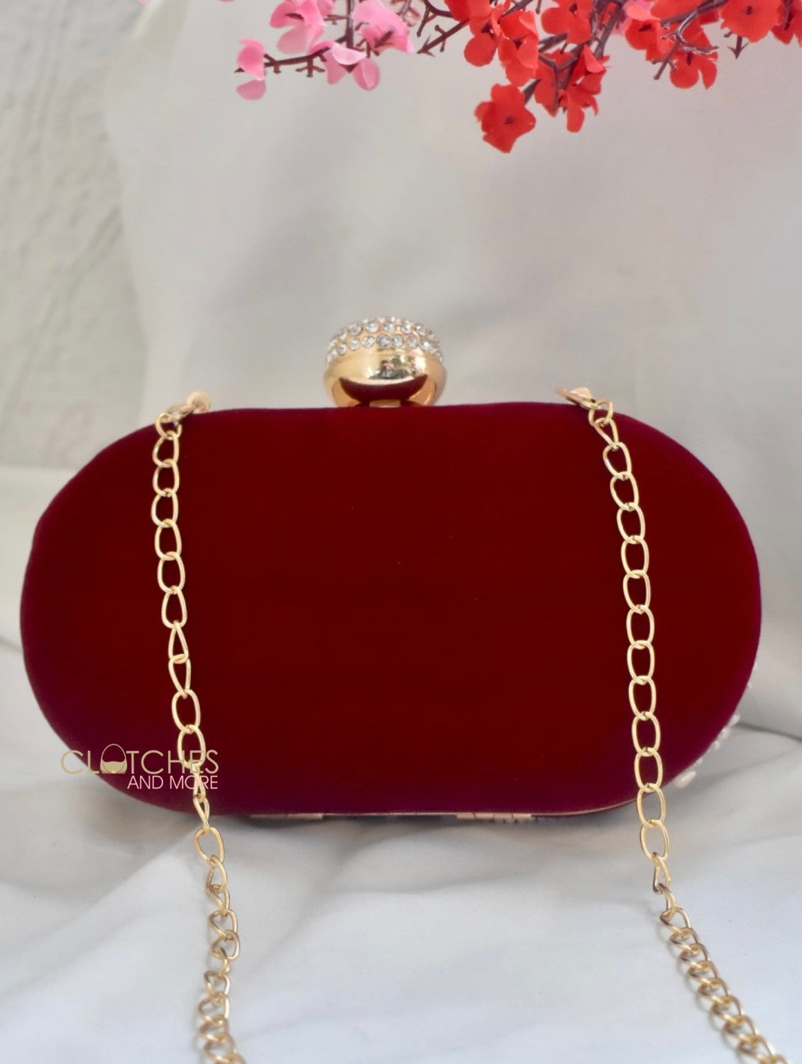 Maroon Captivating Capsule Clutch