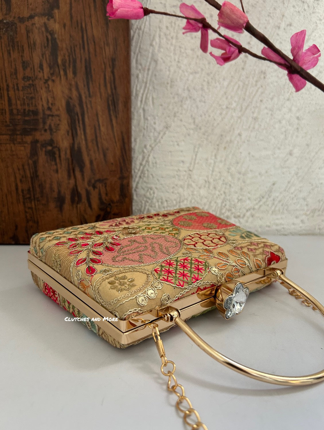 Lakhnawi Chikankari Bag Gold