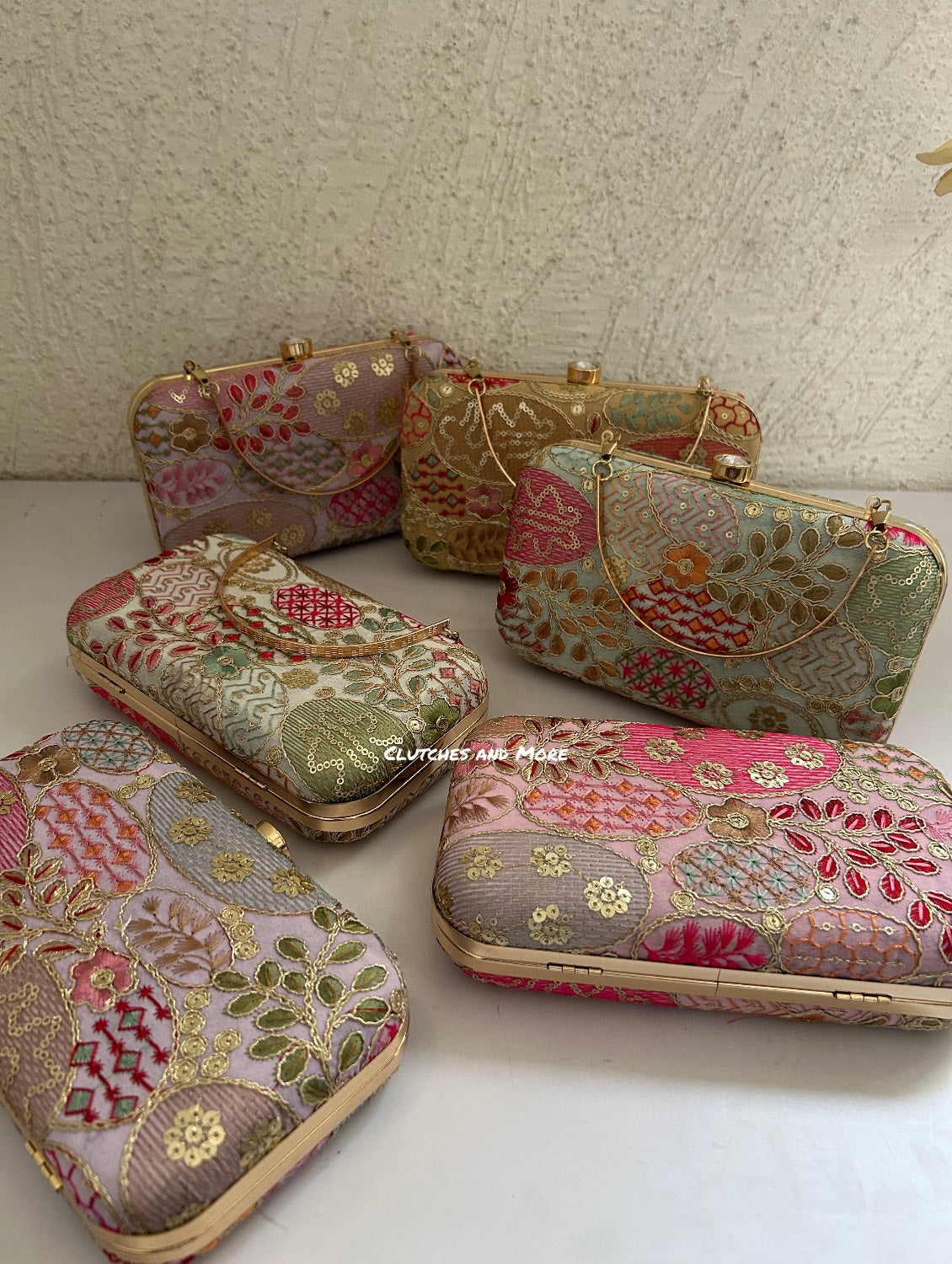 Lakhnawi Chikankari Bag Lavender Rectangle