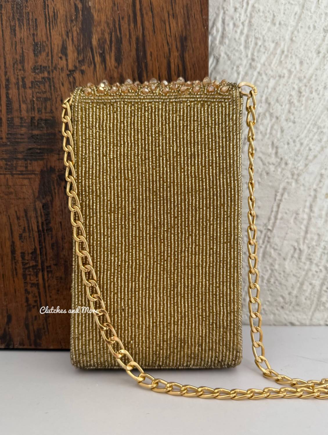 Claire Mobile Sling Cum Waist Bag Gold