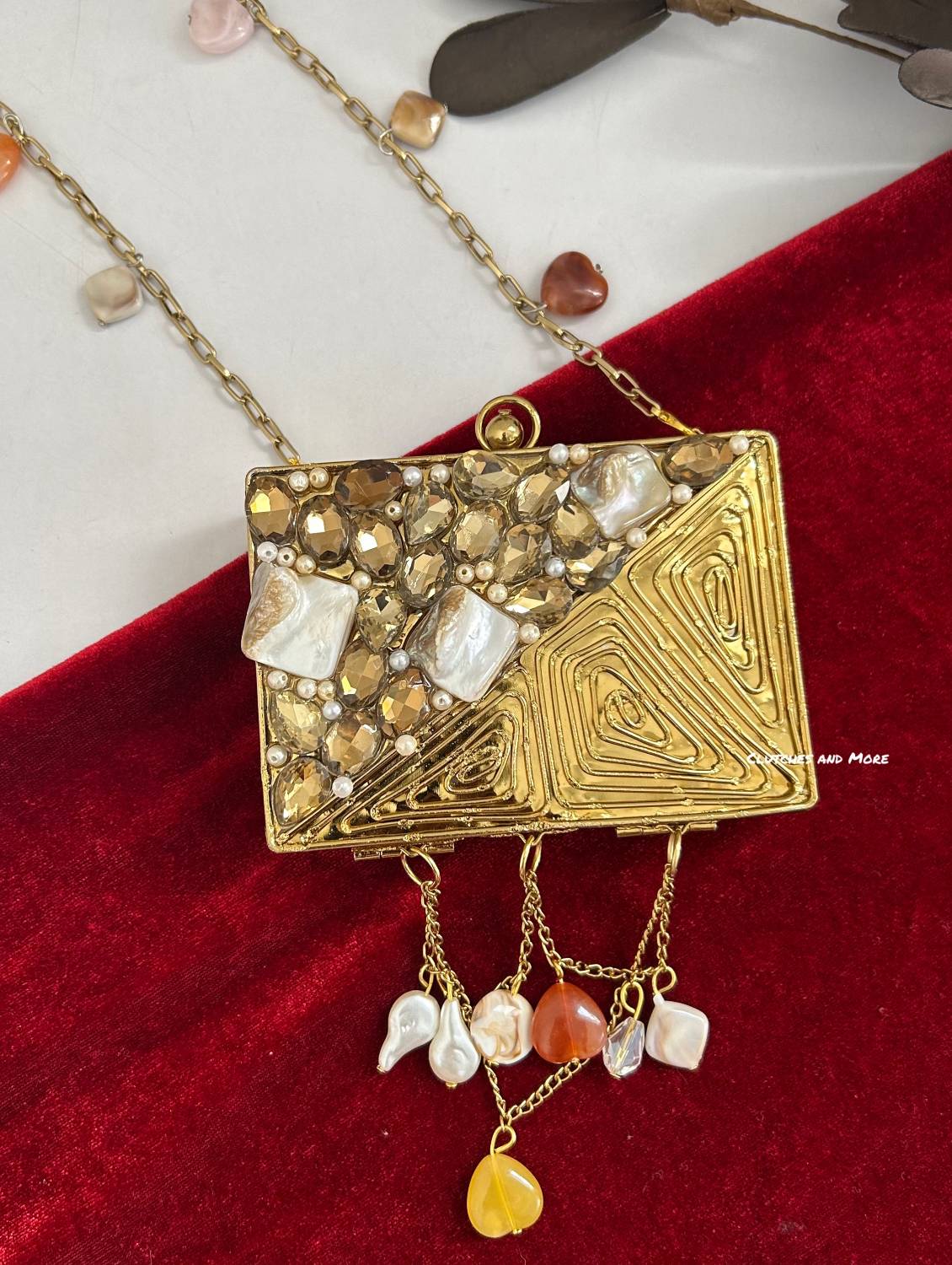 Mini Mother of Pearl Clutch Gold