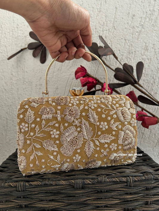 Gulnaar Embroidered Clutch Gold