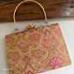 Hoor Banarsi Clutch Pink Gold Paisley
