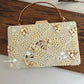 Elara Pearl and Shell Clutch White