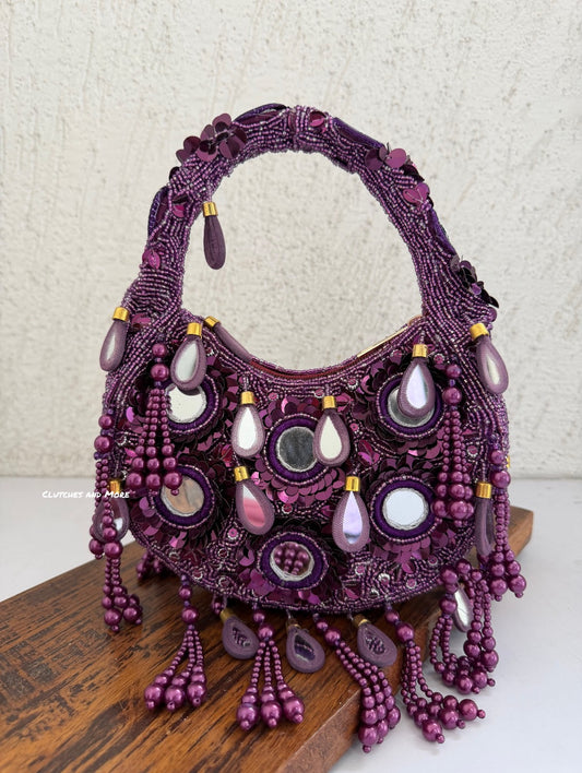 Chandni Purple Mirror Bag