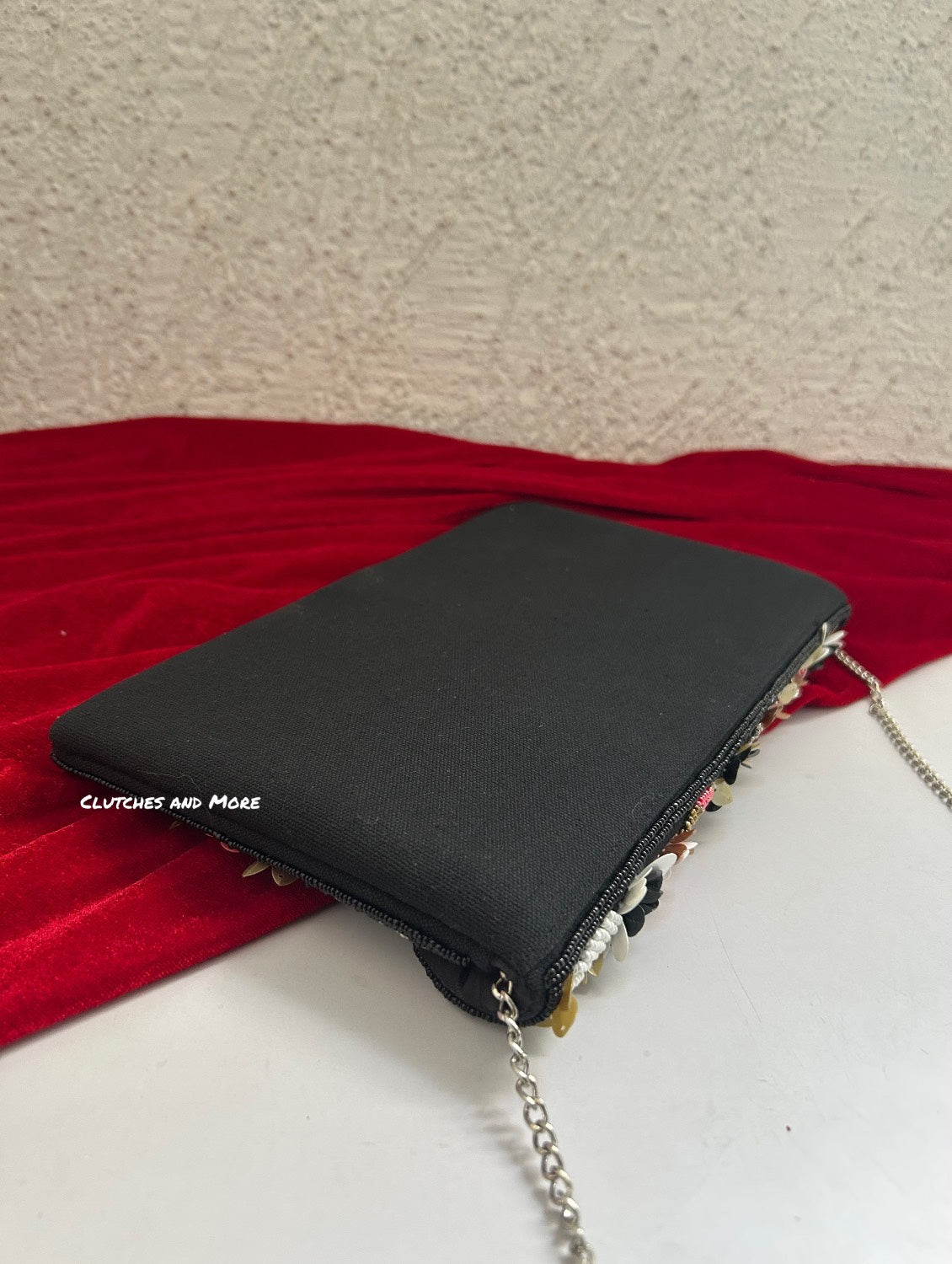 Black Floral Envelope Bag