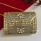Kashish Kundan Brass Clutch Nude