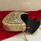 Kasika Kundan Brass Clutch Gold white