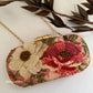 Poppy Floral Capsule Clutch Peach Base