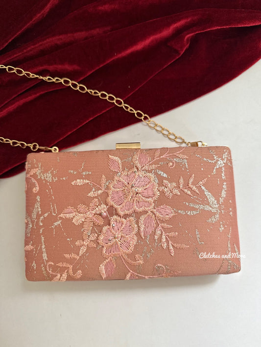 Floral Peach Clutch
