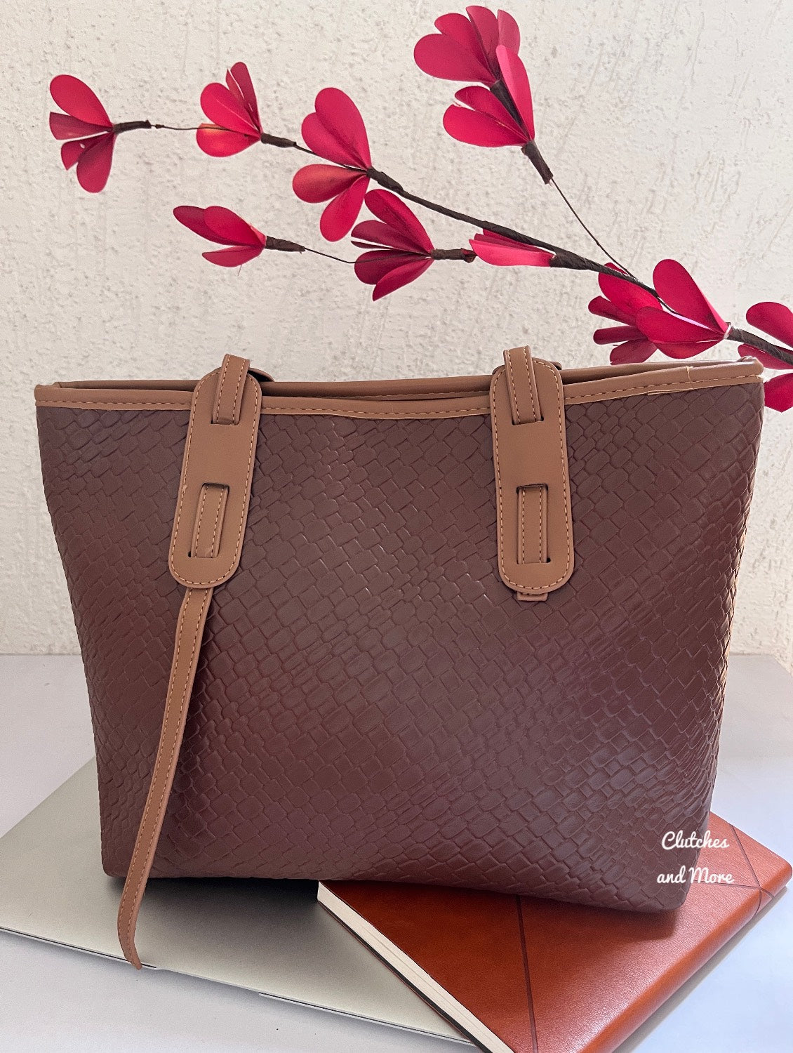 Textured Tan brown Tote Bag