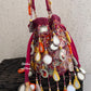 Mirror Tassel Potli Multicoloured ( Pink base)