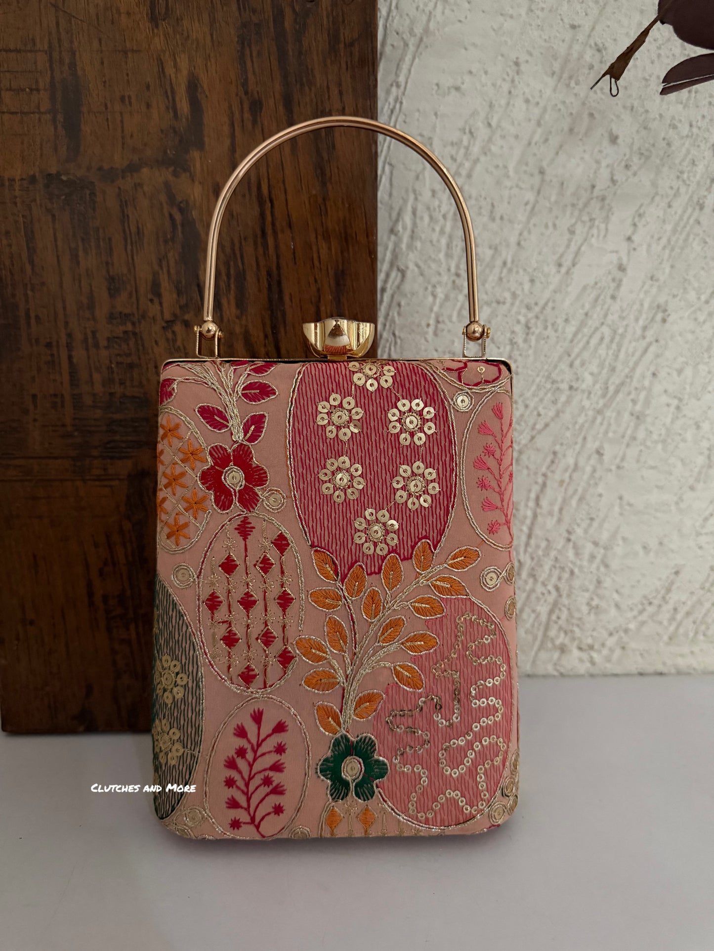 Ibadat Lakhnawi Chikankari Bag Peach
