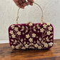 Wine Handwork Clutch Bag