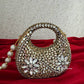Kiana Kundan Clutch White Gold