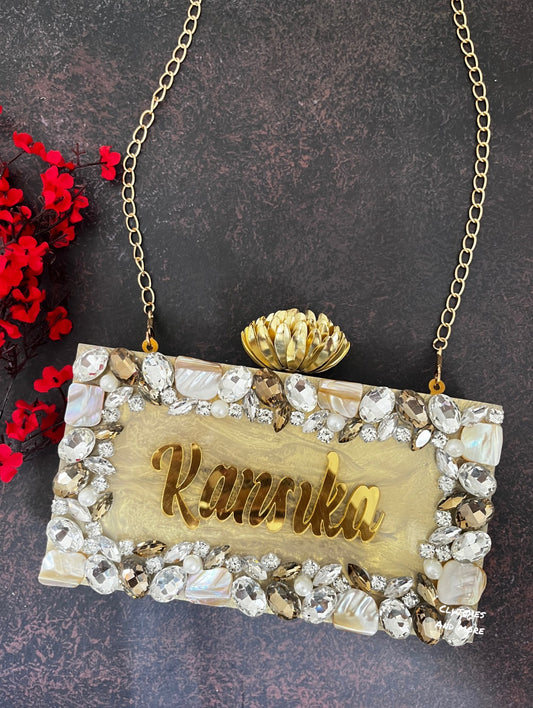 Dreamy Gold Name Clutch