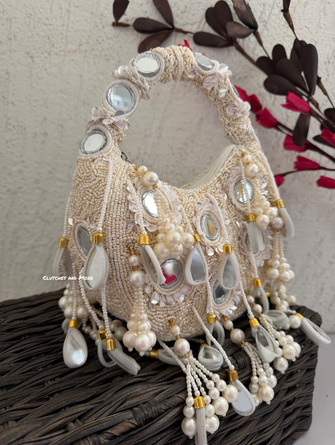Chandni All White Mirror Bag