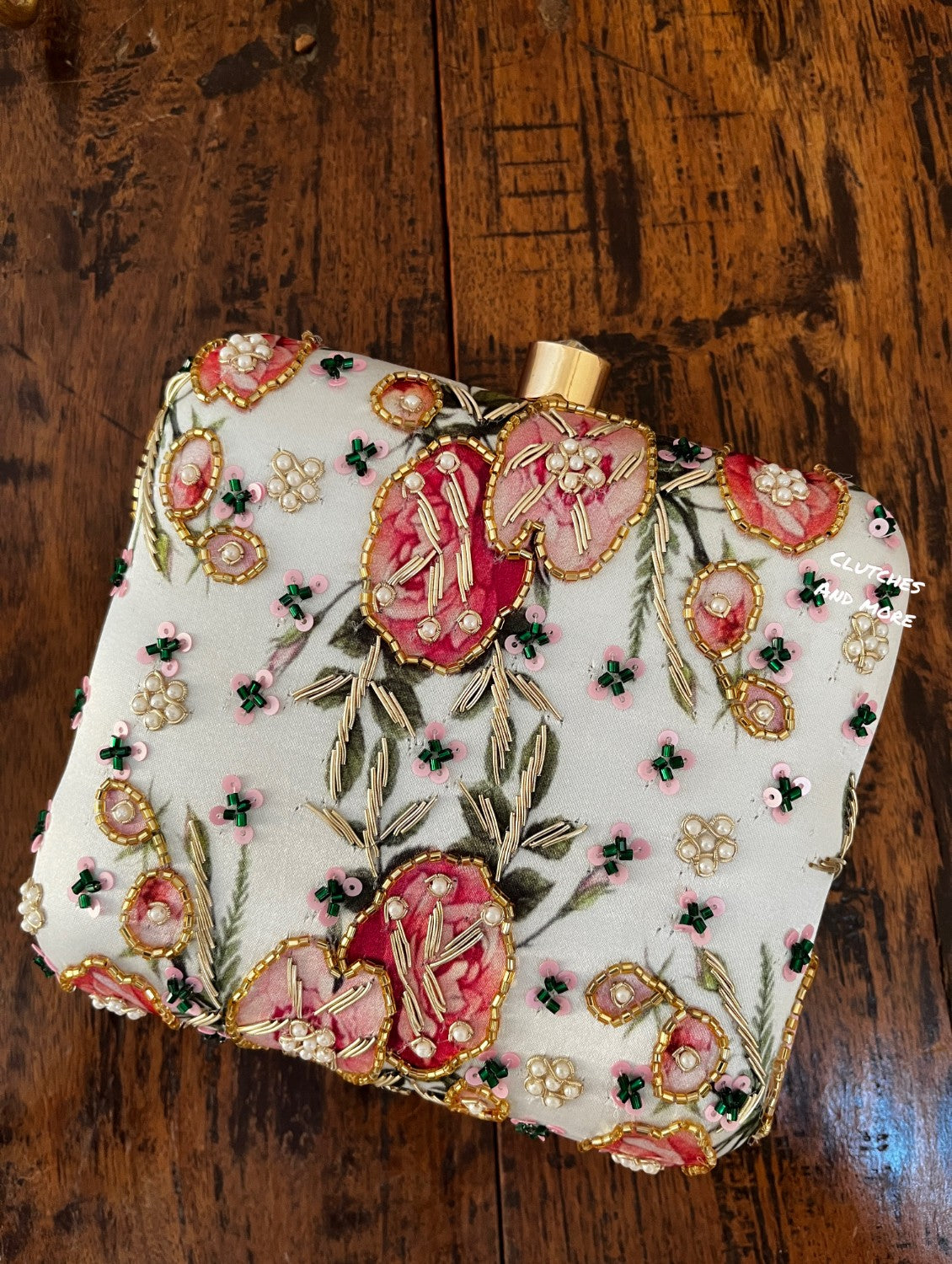 Square Floral clutch