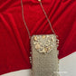 Brass Mother of Pearl Mobile Bag Gold Silver