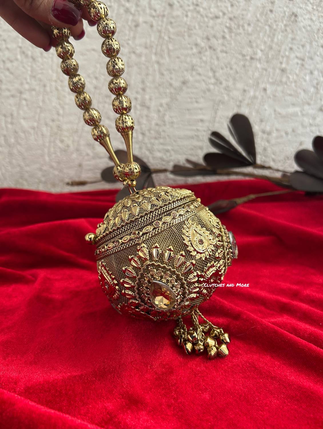 Mini Metal Potli Bag Dark Gold /Copper