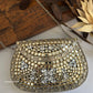 Kasika Kundan Brass Clutch Silver White