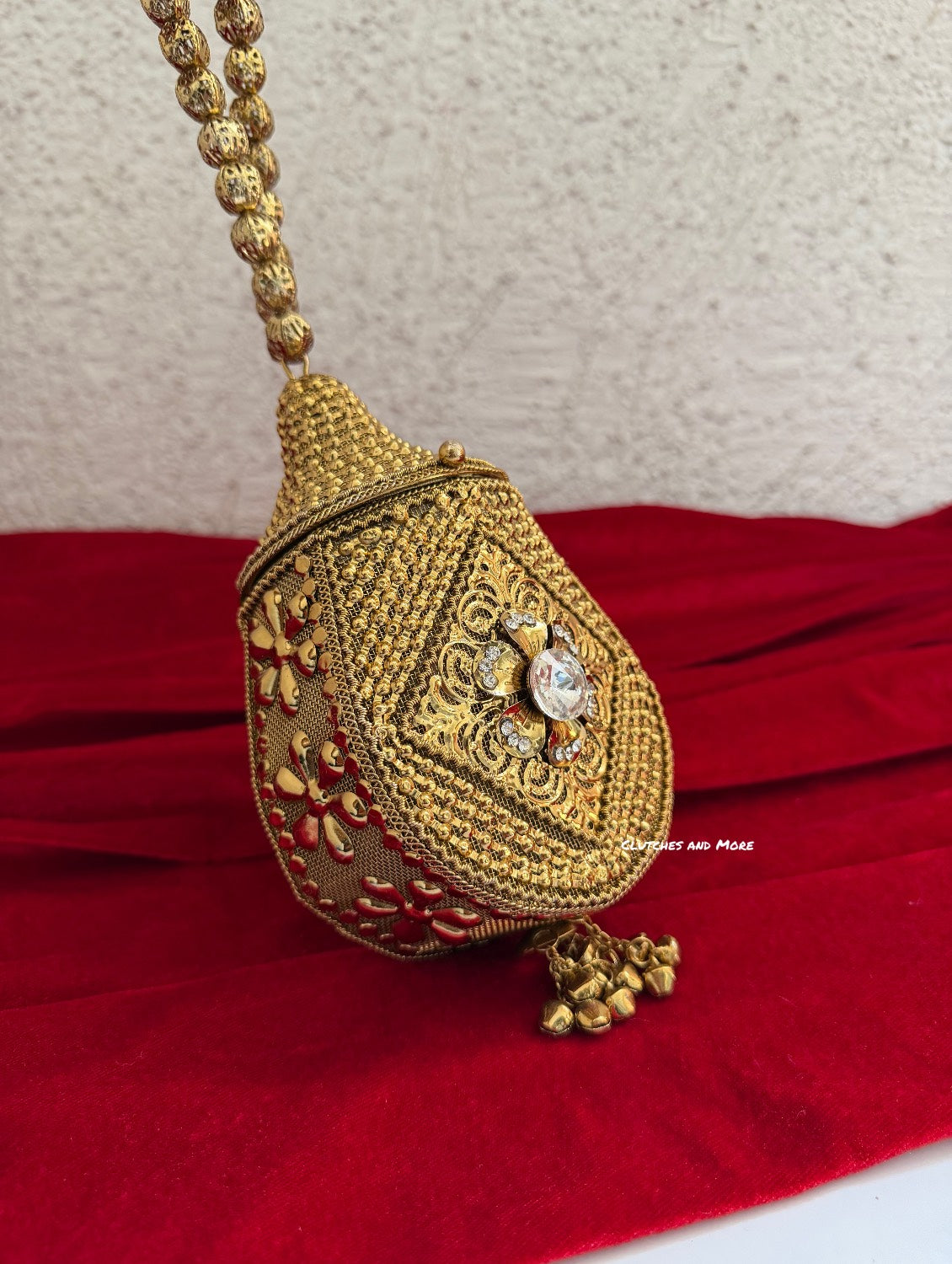 Mini Metal Potli Bag  Gold