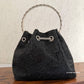 Rhinestone Bucket Bag Black