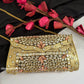 Kasika Kundan Brass Clutch Gold Rose Gold
