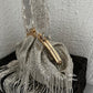 Silver Batua Bag with long Tassles