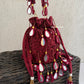 Premium Mirror Potli Maroon