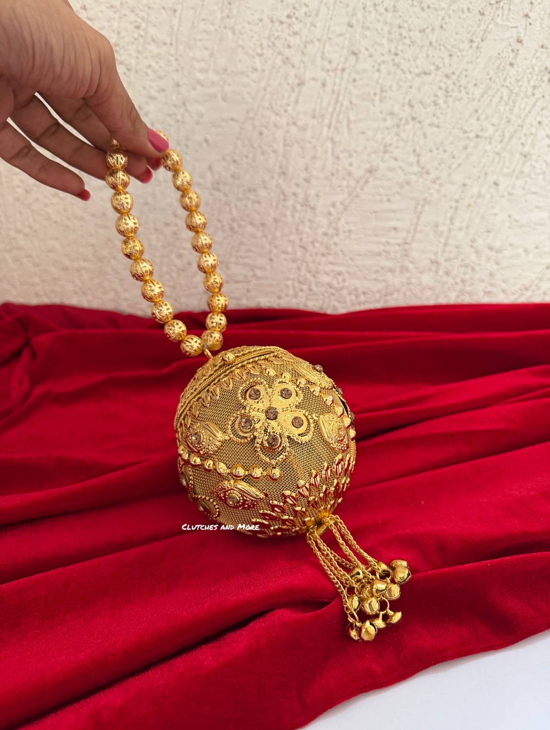 Mini Metal Potli Bag Light Gold