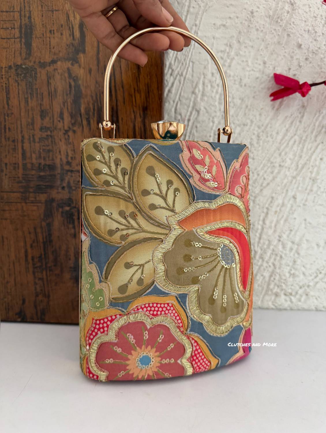 Jasmine Floral Bag with Handle Multicolored