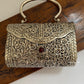 Brass Silver clutch with handle