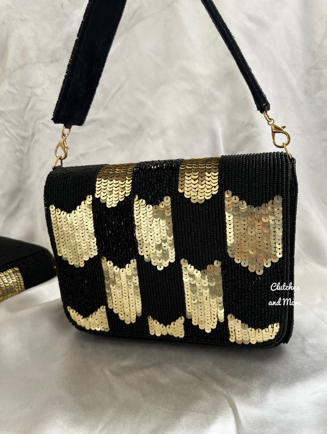 Black Gold Flap Bag