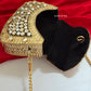 Kasika Kundan Brass Clutch Mini Gold White