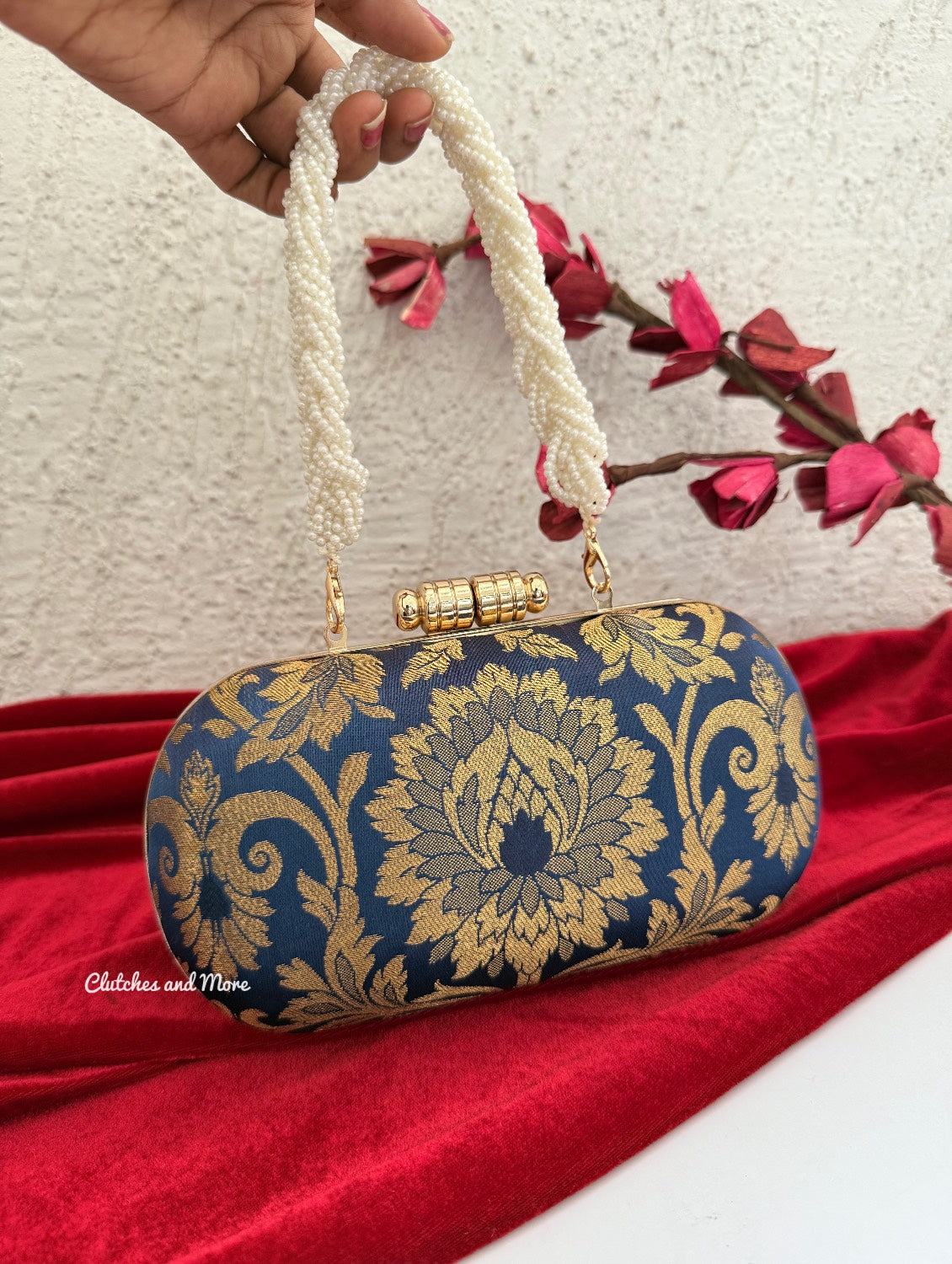 Adaa Banarsi Clutch Blue