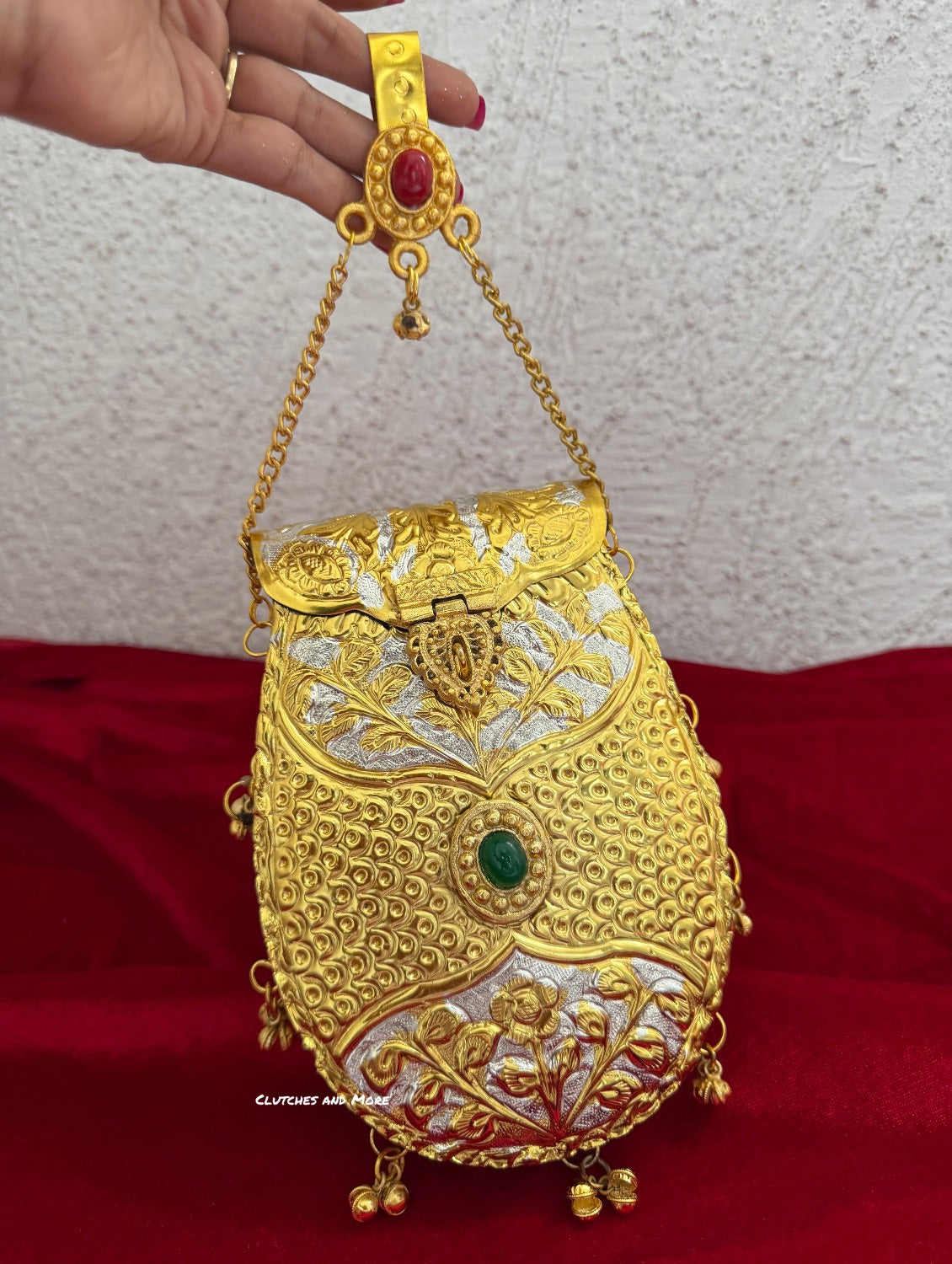 Gold Silver Brass Mobile Waist bag