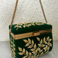 Leaf Sketch Green Box Clutch