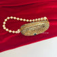 Kiana Kundan Clutch Mini Green Gold