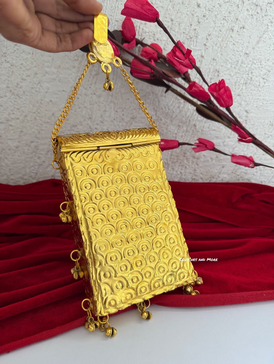 Gold Silver Brass Mobile Waist bag