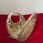 Kiana Kundan Clutch Nude Gold