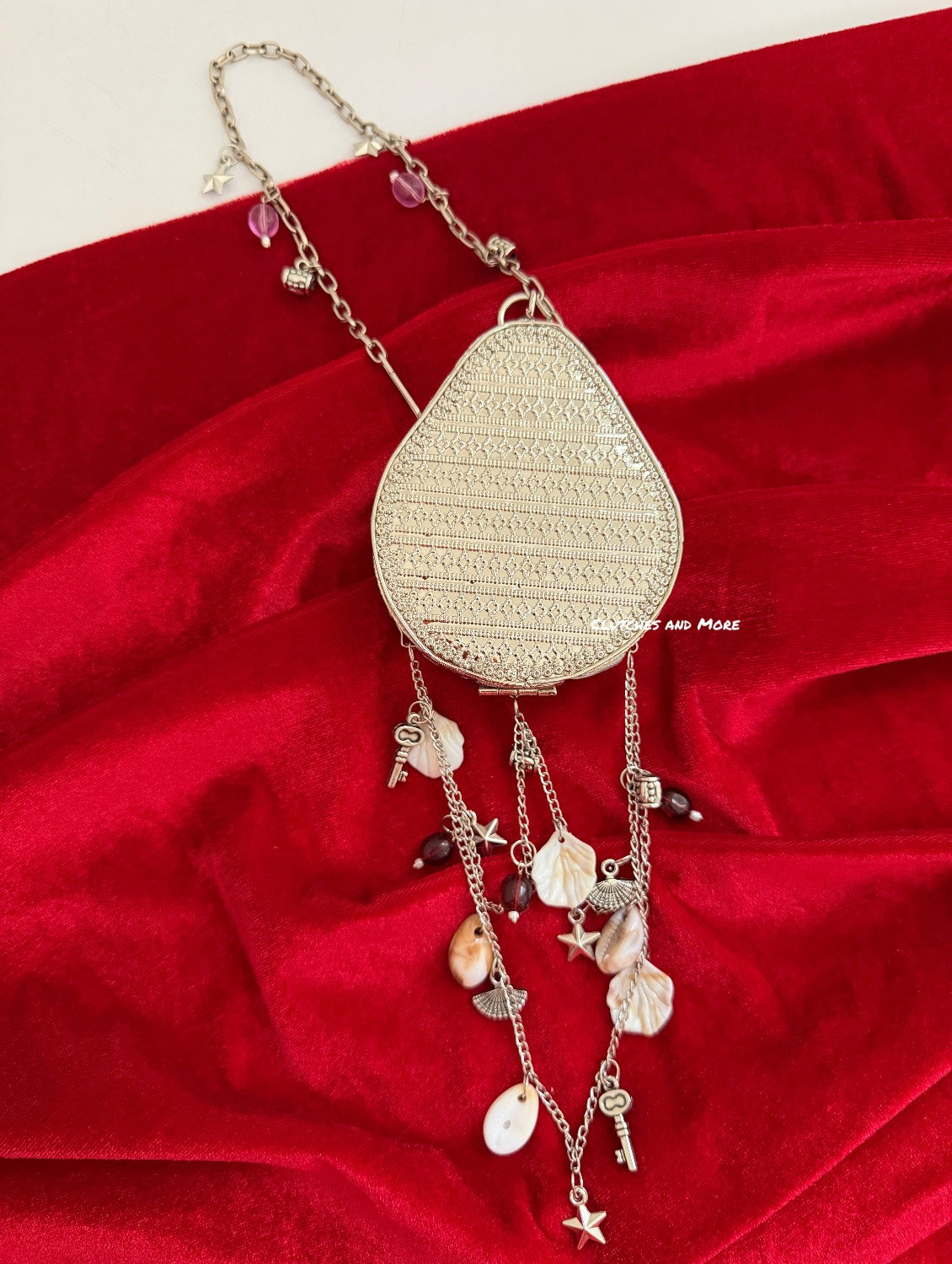 Mini Mother of Pearl Clutch Avacado Silver
