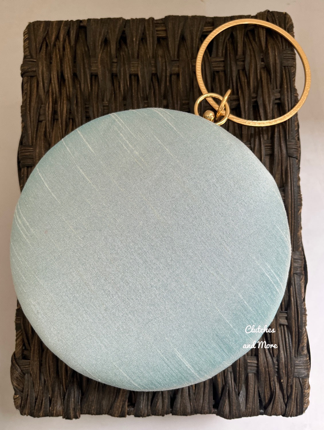 Chakra Light Blue Round Clutch