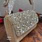 Premium Stone studded Bag Gold